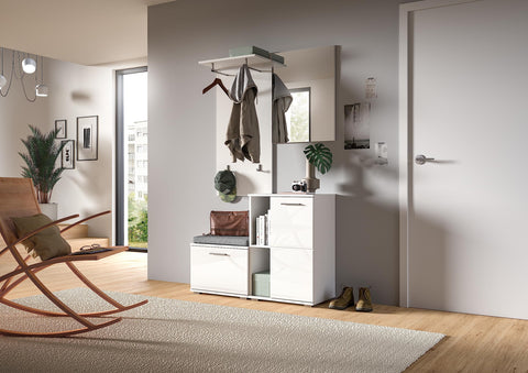 Rootz Combinable Wardrobe Furniture - Closet Organizer - White Storage Unit - Modular System - Sustainable - 110cm x 191cm x 37cm