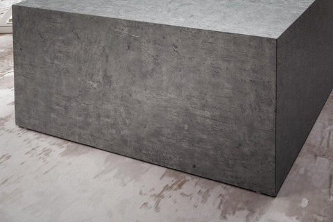 Rootz Minimalist Coffee Table - Square Table - Storage Table - Matt Concrete Look - 60cm x 60cm x 30cm - Scratch-Resistant Melamine Coating