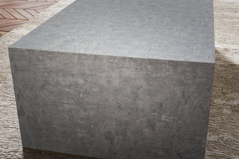 Rootz Minimalist Coffee Table - Rectangular Design - Concrete Look - 100cm x 50cm x 30cm - Foiled MDF - Scratch-Resistant Melamine Coat