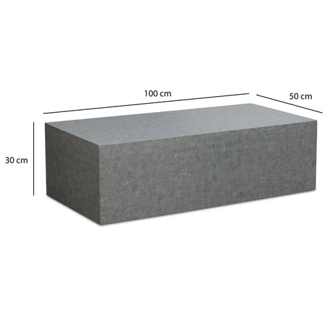 Rootz Minimalist Coffee Table - Rectangular Design - Concrete Look - 100cm x 50cm x 30cm - Foiled MDF - Scratch-Resistant Melamine Coat