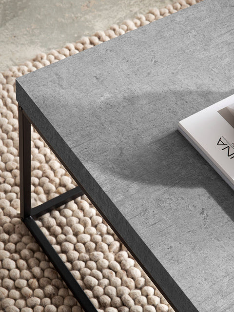 Rootz Modern Coffee Table - Contemporary Table - Large Table Top - Robust Metal Frame - 120cm x 60cm x 38cm - Anti-slip Pads