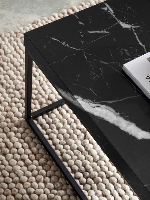 Rootz Modern Coffee Table - Matt Black Look - Stylish Black Coffee Table - Robust Metal Frame - 120cm x 60cm x 38cm