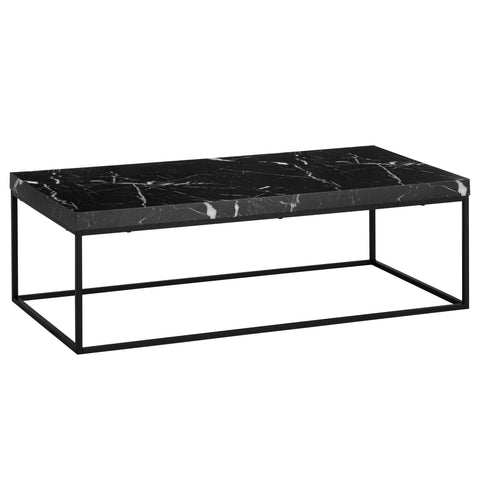Rootz Modern Coffee Table - Matt Black Look - Stylish Black Coffee Table - Robust Metal Frame - 120cm x 60cm x 38cm