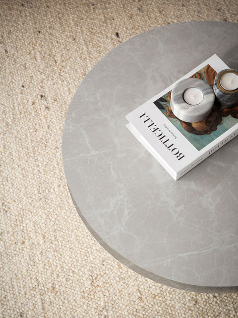 Rootz Modern Round Coffee Table - Accent Table - Living Room Table - Grey Look - Anti-slip - 60cm x 60cm x 30cm