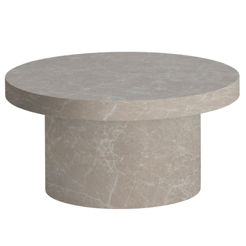 Rootz Modern Round Coffee Table - Accent Table - Living Room Table - Grey Look - Anti-slip - 60cm x 60cm x 30cm