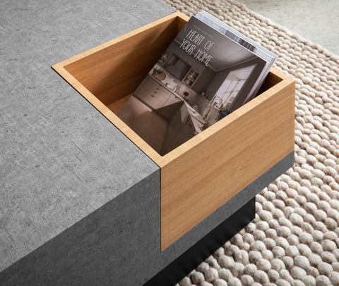 Rootz Square Coffee Table - Modern Coffee Table - Stylish Living Room Table - Ample Storage - 65cm x 65cm x 40cm