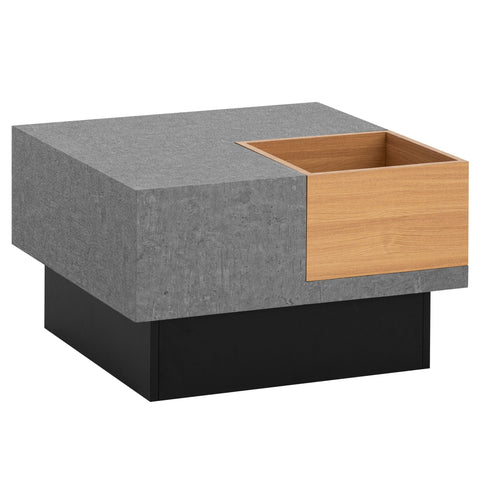 Rootz Square Coffee Table - Modern Coffee Table - Stylish Living Room Table - Ample Storage - 65cm x 65cm x 40cm