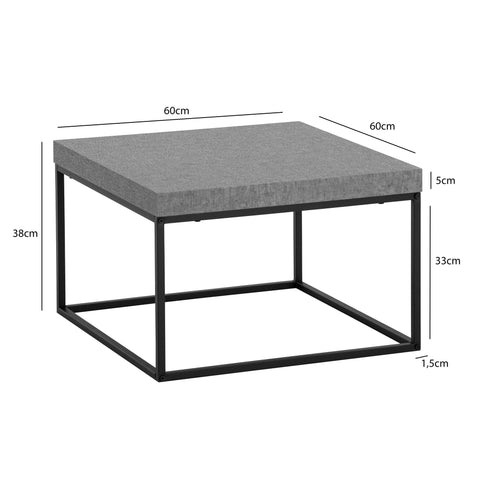 Rootz Modern Coffee Table - Contemporary Table - Minimalist Table - Space-Saving Design - 60cm x 60cm x 38cm