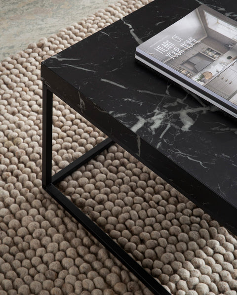 Rootz Modern Coffee Table - Contemporary Centerpiece - Stylish Living Room Table - Marble Look - 60cm x 60cm x 38cm