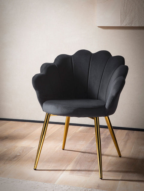 Rootz Modern Dining Chair - Scandinavian Chair - Stylish Seating - Velvet Comfort - 47.5cm x 80cm x 53cm