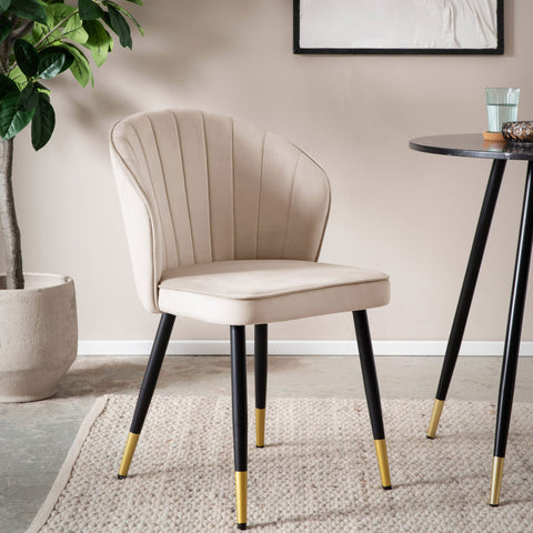 Rootz Modern Dining Room Chairs Set - Scandinavian Dining Chairs - Velvet Seats - High Comfort - 55cm x 83cm x 53cm