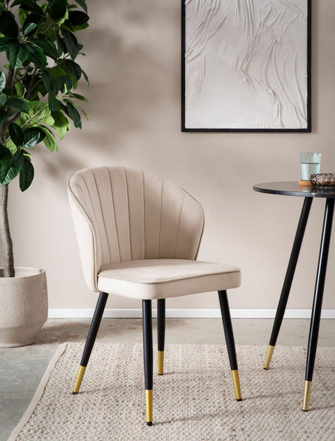 Rootz Modern Dining Room Chairs Set - Scandinavian Dining Chairs - Velvet Seats - High Comfort - 55cm x 83cm x 53cm