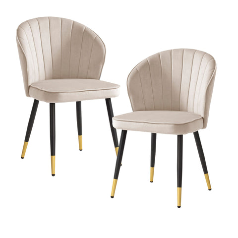 Rootz Modern Dining Room Chairs Set - Scandinavian Dining Chairs - Velvet Seats - High Comfort - 55cm x 83cm x 53cm