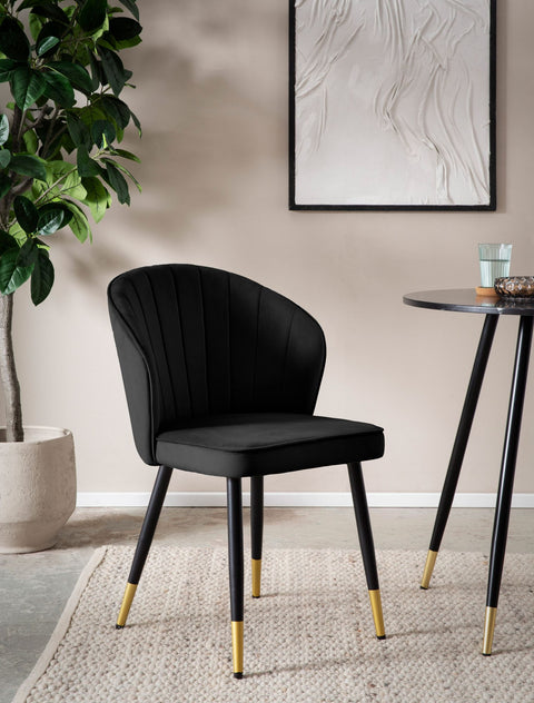 Rootz 2 Set Dining Room Chairs - Scandinavian Modern Seating - Velvet Upholstered - Comfortable Design - 55cm x 83cm x 53cm