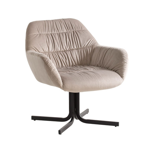 Rootz Cozy Lounge Chair - Modern Velvet Chair - Soft Seat Shell - Stable Seating - 64cm x 74cm x 68cm
