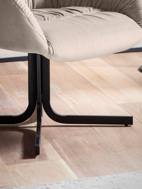 Rootz Cozy Lounge Chair - Modern Velvet Chair - Soft Seat Shell - Stable Seating - 64cm x 74cm x 68cm