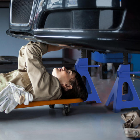 Rootz 3 Ton Load-Bearing Support Stands - Car Jack Stands - Adjustable Vehicle Supports - Carbon Steel - 27cm x 24cm x 38.5-60cm