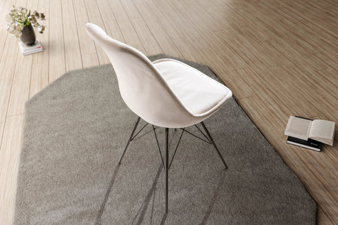 Rootz Set of 2 Modern Dining Chairs - Scandinavian Design - Velvet Upholstery - Sturdy Metal Legs - Beige - 48cm x 85cm x 58cm - Prevents Floor Scratching - Comfortable Sitting - Easy Assembly