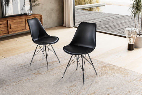 Rootz Set of 2 Modern Dining Chairs - Kitchen Chairs - Scandinavian Design - Lush Upholstery - 48cm x 85cm x 58cm