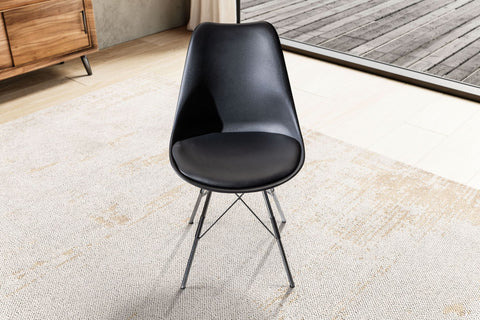 Rootz Set of 2 Modern Dining Chairs - Kitchen Chairs - Scandinavian Design - Lush Upholstery - 48cm x 85cm x 58cm