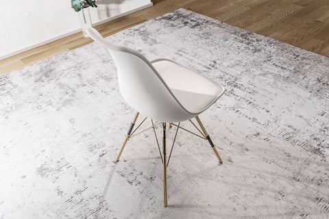 Rootz Set of 2 Modern Dining Chairs - Scandinavian Design - Kitchen Chairs - Plastic Seat Shells - Golden Legs - 48cm x 85cm x 58cm