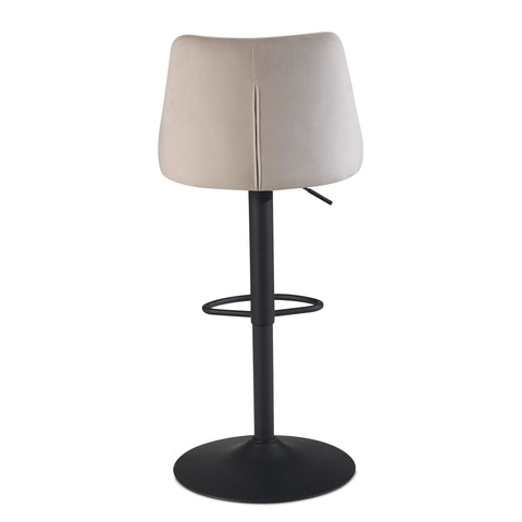 Rootz Modern Design Bar Stool - Velvet Seat - Swivel Chair - Metal Base - High Seating Comfort - Adjustable Height - 45cm x 86-106cm x 51cm