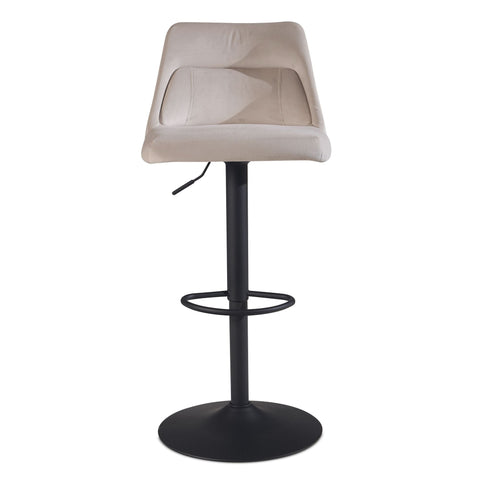 Rootz Modern Design Bar Stool - Velvet Seat - Swivel Chair - Metal Base - High Seating Comfort - Adjustable Height - 45cm x 86-106cm x 51cm