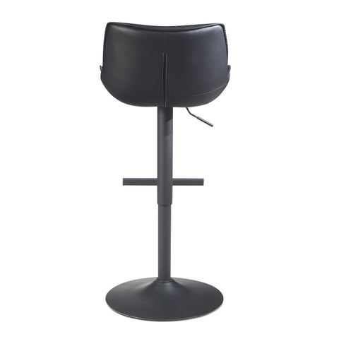 Rootz Modern Design Barkruk - Tegenkruk - Draaikruk - Zwart - 45cm x 86-106cm x 55cm - 360° Rotatie - Metalen Onderstel - Zachte Vulling - Voetensteun - 100kg Capaciteit - Kunstleer - Gemakkelijk schoon te maken