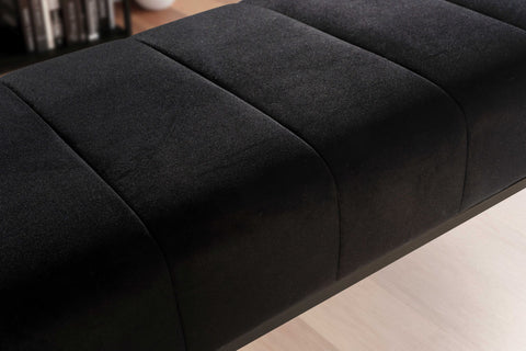 Rootz Modern Upholstered Bench - Comfortable Seating - Stylish Open Frame - Velvet Cushion - Compact Design - 108cm x 40cm x 40cm