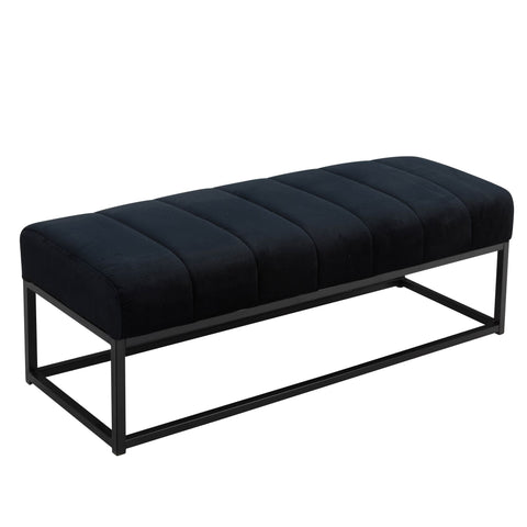 Rootz Modern Upholstered Bench - Comfortable Seating - Stylish Open Frame - Velvet Cushion - Compact Design - 108cm x 40cm x 40cm