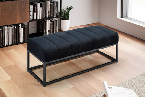 Rootz Modern Upholstered Bench - Comfortable Seating - Stylish Open Frame - Velvet Cushion - Compact Design - 108cm x 40cm x 40cm