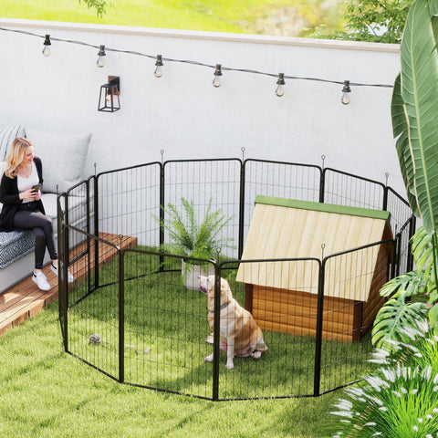 Rootz Puppy Run - Dog Kennel - Pet Playpen - Flexible Foldable Enclosure - 100cm High - Square: 204x204x100cm, Rectangle: 272x136x100cm