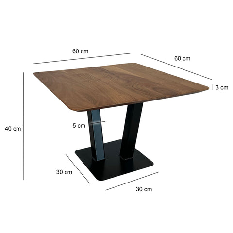 Rootz Square Coffee Table - Modern Coffee Table - Robust Center Table - Handcrafted Unique Design - 60cm x 60cm x 40cm