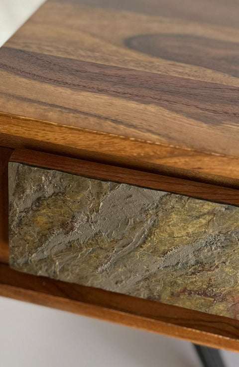 Rootz Rectangular Coffee Table - Industrial Design - Solid Wood - Durable Storage - 115cm x 60cm x 38cm