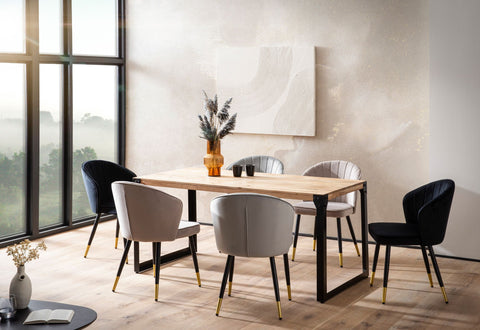 Rootz Industrial Dining Table - Massive Rectangle Table - Handcrafted Wood - Protective Lacquer - 120cm x 60cm x 76cm