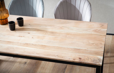 Rootz Modern Loft Dining Table - Rectangular Table - Natural Wood Grain - Scratch Protection - 120cm x 60cm x 76cm