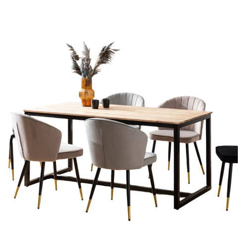 Rootz Modern Loft Style Dining Table - Rectangular Table - Handcrafted Wooden Table - Unique Design - 160cm x 80cm x 76cm
