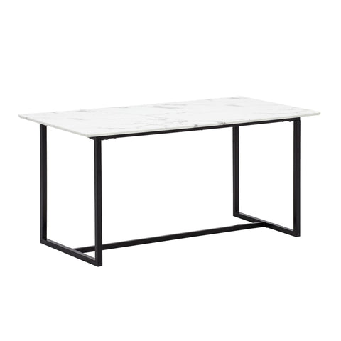 Rootz Modern Dining Table - Large Dining Table - Rectangular Table - Seats 10 - Marble Look - 200cm x 90cm x 76cm