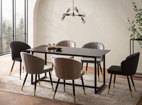 Rootz Large Dining Room Table - Modern Dining Table - Marble Look Table - Seats 10, Anti-Slip, 200cm x 90cm x 76cm