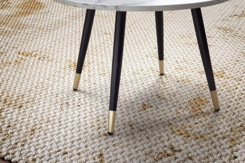 Rootz Modern Round Coffee Table - Accent Table - Living Room Table - White Look - Elegant Design - 60cm x 60cm x 41cm