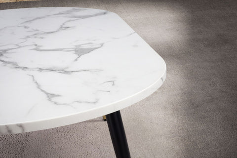 Rootz Oval Sofa Table - Modern Coffee Table - Living Room Table - Marble Look - 120cm x 60cm x 41.5cm