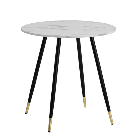 Rootz Round Dining Table - Modern Dining Furniture - Marble-Style Table - Scratch-Resistant - 75cm x 75cm x 76cm