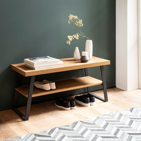 Rootz Modern Storage Bench - Simple Seating - Shoe Organiser - Robust Metal Frame - 100cm x 41cm x 40cm