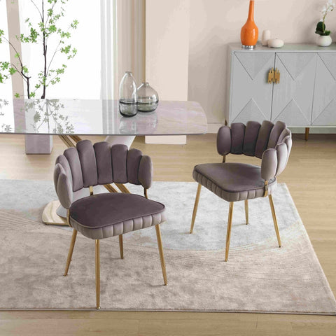 Rootz Velvet Dining Chair Set - Soft Seating - Ergonomic Chair - Velvet Fabric - 56cm x 58cm x 78cm