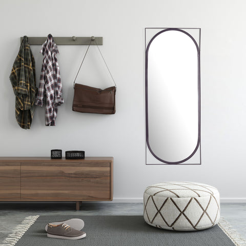 Rootz Wall Mirror - Modern Design - Rectangular Frame - Handmade - Glass Mirror - Powder-Coated Iron Frame - 37cm x 91cm x 2.5cm