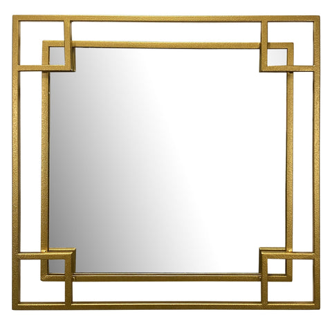 Rootz Modern Design Wall Mirror - Square Mirror - Interlocking Corners - Handmade - Glass Frame - 60cm x 60cm x 3cm