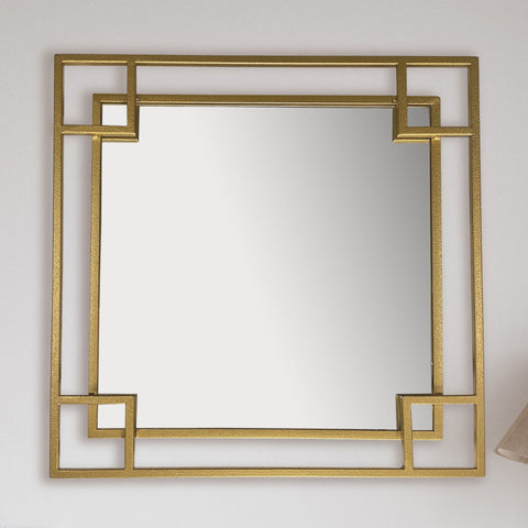 Rootz Modern Design Wall Mirror - Square Mirror - Interlocking Corners - Handmade - Glass Frame - 60cm x 60cm x 3cm