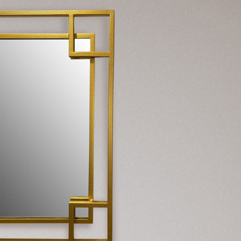 Rootz Modern Design Wall Mirror - Square Mirror - Interlocking Corners - Handmade - Glass Frame - 60cm x 60cm x 3cm