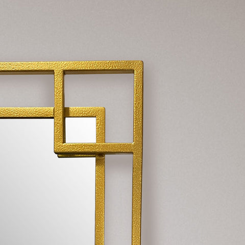 Rootz Modern Design Wall Mirror - Square Mirror - Interlocking Corners - Handmade - Glass Frame - 60cm x 60cm x 3cm