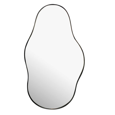 Rootz Asymmetrical Wall Mirror - Decorative Wall Art - Unique Design - Handcrafted - 40cm x 80cm x 2.5cm - Black Iron Frame